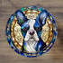 Boston Terrier Circular Glass Suncatcher Worktop Saver